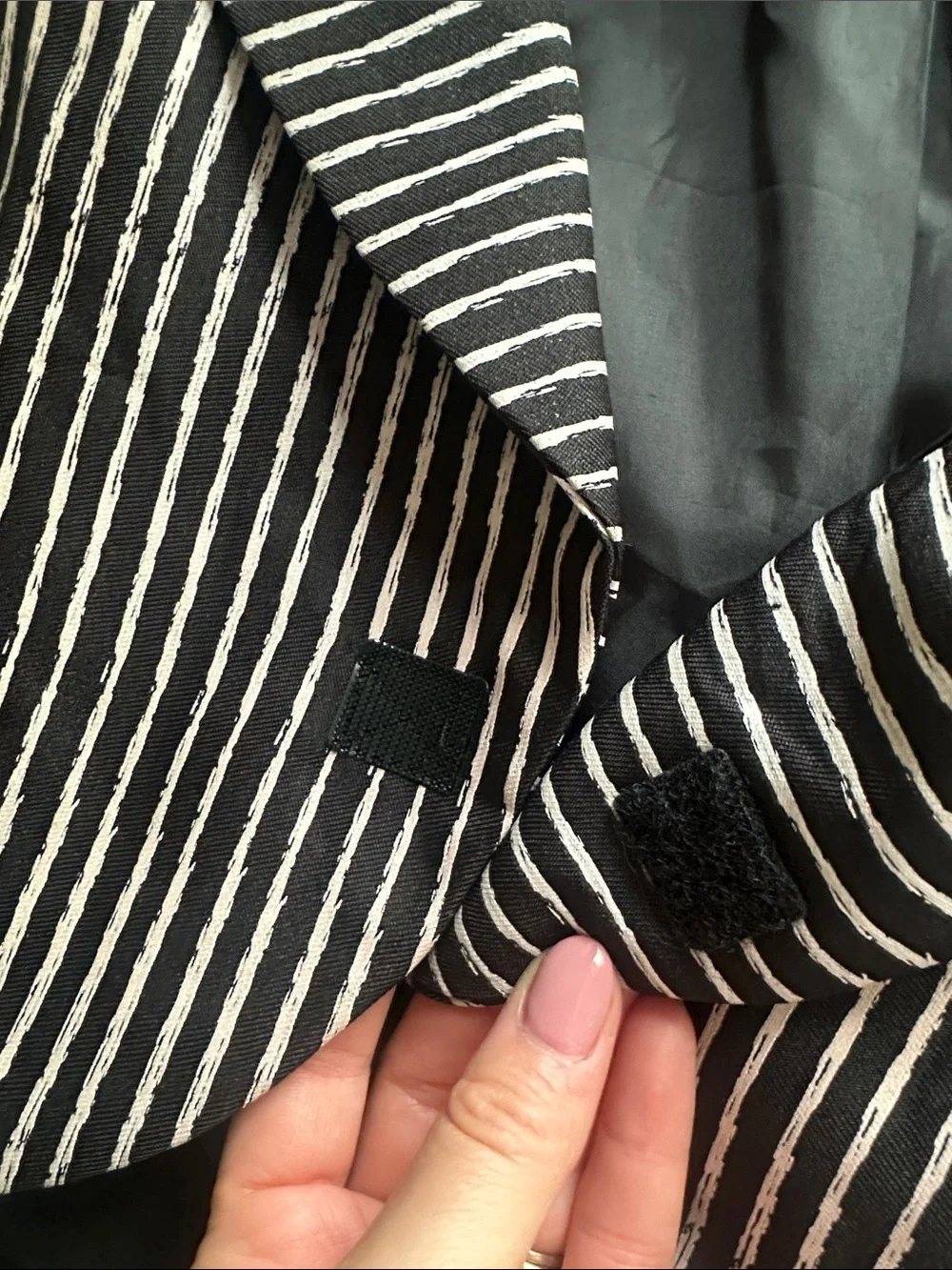 Disney Black and White Striped Tailcoat Blazer